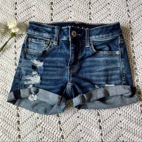 American Eagle Outfitters Pants - American Eagle Ripped Jean Shorts - High Waisted